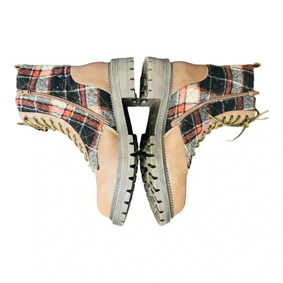 Rock & Candy Brown Plaid Lace Up Max Round Toe Platform Booties Women Size‎ 8.5 - Picture 8 of 14